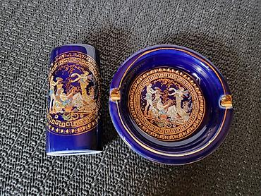 Ostali antikviteti: Grcki set,pepeljara,drzac za upaljac 1950g+. Set grcki,24k — 8