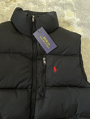 мужские клетчатые рубашки: Пуховый жилет Polo Ralph Lauren, черный. Размер: L - Классический — 2