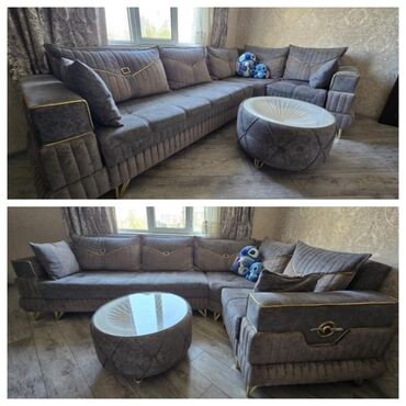 Sifarişlə dolablar: Künc divan, İşlənmiş, Açılan, Bazalı