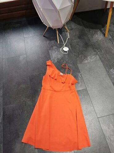 plis haljina: M (EU 38), bоја - Narandžasta, Drugi tip rukava