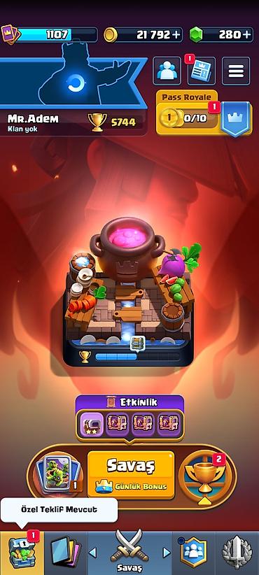 Digər kolleksiyalar: Clash Royale oyun hesabı - Kupa: 5744 (Kupa Yolu, 16. Arena) - Profil — 1
