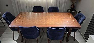 Divan və masa dəstləri: Divan 3m/2m bazalı.stol 1m/2 m açılanda 2.4 olur.6 ədəd oturacaq — 1