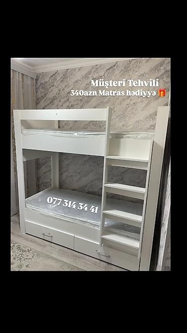 Ev və bağ: Ağ rəngli iki mərtəbəli çarpayı – uşaq və gənc otaqları üçün — 1