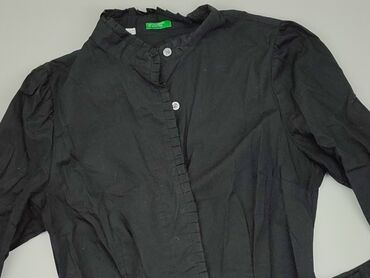 czarne bluzki damskie z krótkim rękawem: Koszula Damska, Benetton, XS, stan - Bardzo dobry
