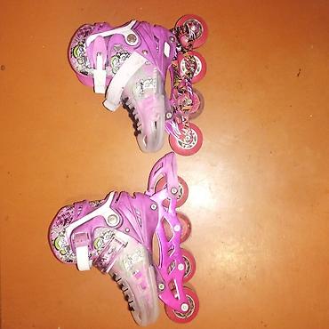 İdman və istirahət: Uşaq üçün bənövşəyi/çəhrayı inline konkis (roller skates) ölçüsü 35 — 2