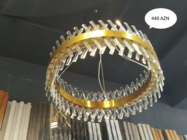 asma isiqlar: Çılçıraq, 10 və daha çox lampa, Metal