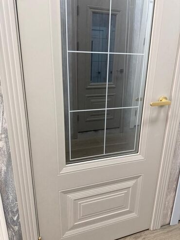 буу терезе эшик: Межкомнатная дверь со стеклом, Дерево, цвет - Бежевый