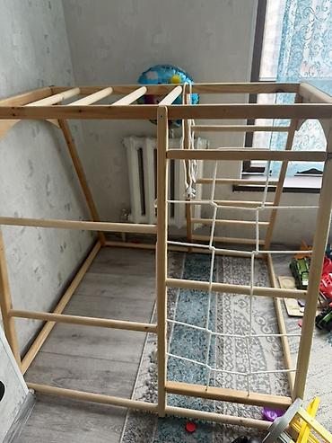 Турниктер жана кырдуу устундар: Детский спортивный комплекс из натурального дерева — 1