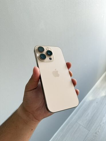 купить айфон 6: IPhone 16 Pro, Колдонулган, 256 ГБ, Desert Titanium, Куту, 100 %