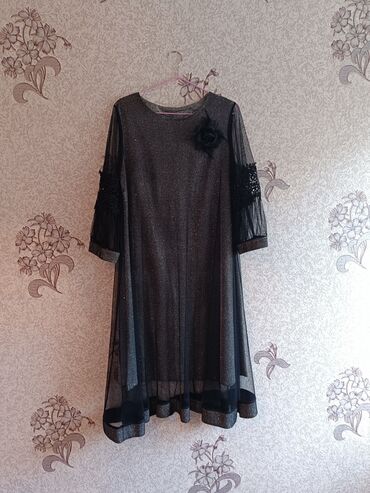 платье гипюр: Вечернее платье, С рукавами, 3XL (EU 46), 4XL (EU 48)