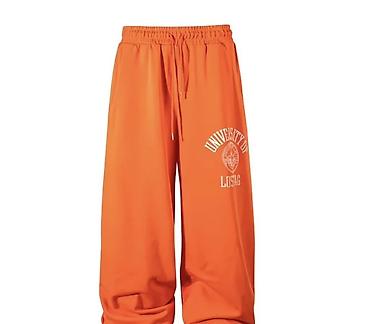 Спортивные штаны: ВЕЩИ НОВЫЕ, магазин Широкие спортивные штаны унисекс, ярко-оранжевые — 3