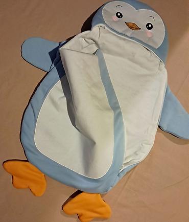 Kombinezonlar: Penguin dizaynlı uşaq yuxu tulumu/yorğan - Şirin mavi-ağ penguin — 2