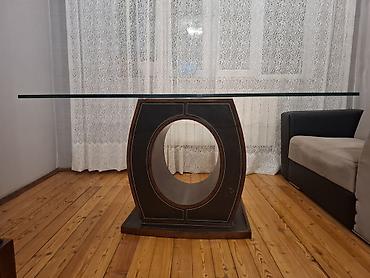 Masalar: Şüşə üstlü yemək/oturma otağı masası - Üst hissə: qalın, şəffaf — 4