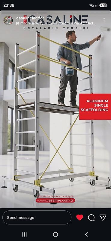 tekerli lesa: Alüminium teleskopik iskele - Brend: Beykon - Model: İSK 225 - Ölçü — 6