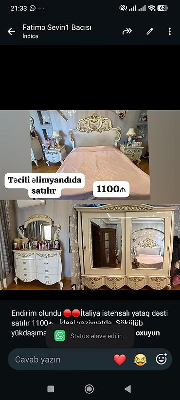 Endirim olundu 🛑🛑İtaliya istehsalı yataq dəsti satılır 1100₼. İdeal lalafo.az -da Endirim olundu 🛑🛑İtaliya istehsalı yataq dəsti satılır 1100₼. İdeal