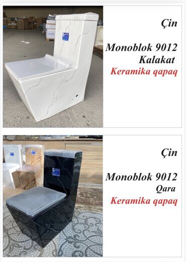 Unitazlar: Monoblok unitazlar – İran istehsalı Model seçimləri: Lira, Matra — 12