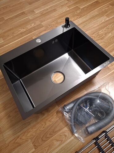 Mətbəx çanaqları: Yeni Kvadrat Mətbəx çanağı, Şkafsız, Paslanmaz polad, Pulsuz çatdırılma — 4