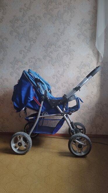 Коляски: Коляска, цвет - Голубой, Б/у — 4