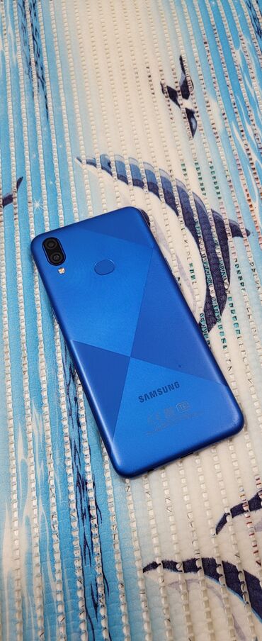наушники оргинал: Samsung A10s, Б/у, 32 ГБ, цвет - Голубой, 2 SIM