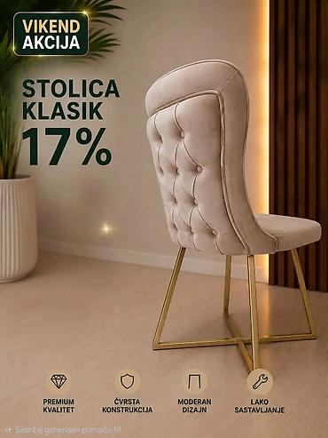 ikea ormari za sobu: **Stolica Klasik** Elegantna trpezarijska stolica modernog i — 1