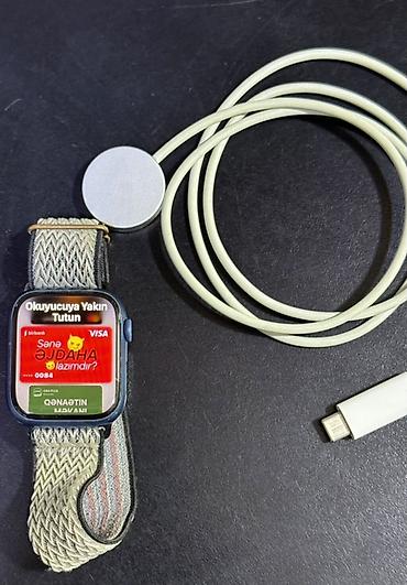 sazz problem: Apple Watch Series 7. 44mm mavi alüminium korpus, toxumalı elastik — 6
