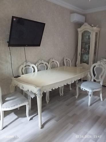 stol stul: Klassik üslubda qonaq otağı mebel dəsti Komplekt: - Uzadıla bilən iri — 3