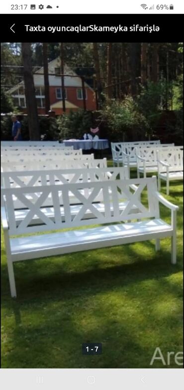 Digər ofis ləvazimatları: Taxta Skameyka. Sifarişlə hazırlanması. Dekorativ Taxta skamya — 19