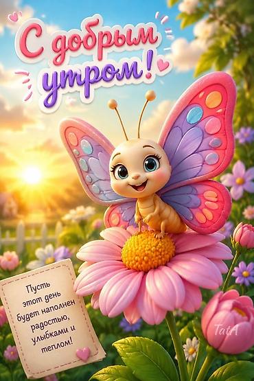 good mood: Яркая открытка «С добрым утром!» — цифровое изображение для — 1