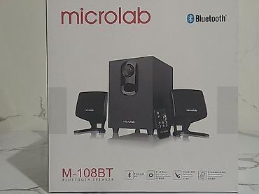 Колонки для ПК и ноутбуков: Microlab Subwoofer M-108BT 2.1 BLACK 11W (6W+2.5W*2) — 11