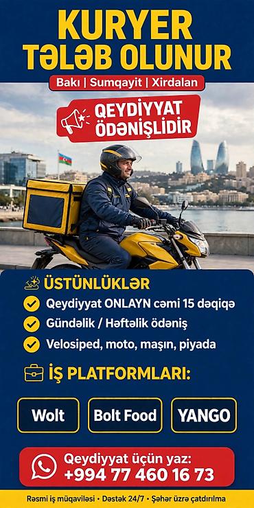 gəncə bakı taksi: Sürücü-kuryer tələb olunur, Şəxsi nəqliyyat vasitəsi ilə, Gündəlik ödəniş, Təcrübəsiz — 1
