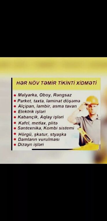 Təmir işləri: Her növ temir i̇sleri gorurem. Hormetli 🙂 xanimlar ve beyler🙂 — 12
