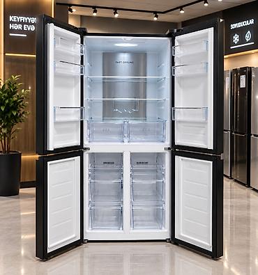 dondurucu nofrost: Lotus MEL-NF482GB qara şüşə soyuducu. 4 qapılı French door üslubunda — 2