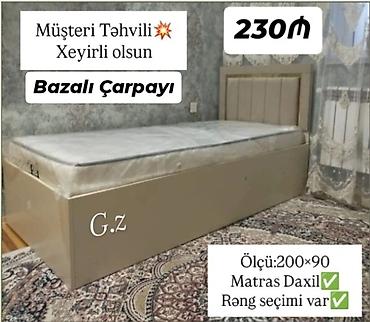 matras olculeri: Bazalı çarpayı – tək nəfərlik model - Ölçü: 200×90 sm - Matras — 1