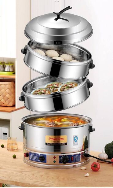 Кастрюли: Мантыварка - пароварка промышленная 4 яруса В наличии: 47см 52 см — 8