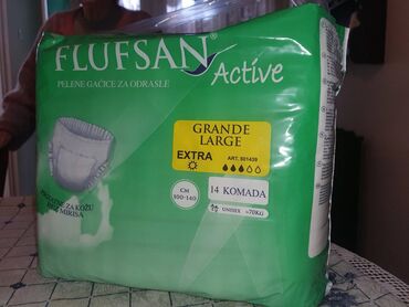 gumica za vaske: FLUFSAN pelene za odrasle veličine L. Veličine 100-140cm, Unisex za