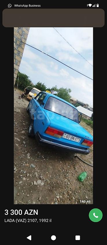VAZ (LADA): LADA (VAZ) 2107 – 1992 il Qiymət: 3 300 AZN - Kuzov: sedan, mavi — 3