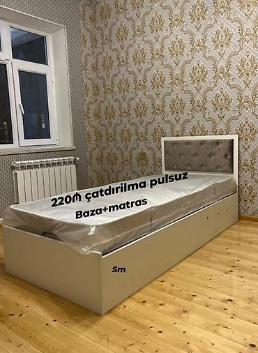 Ev və bağ: *BAZALİ Tek nəfərlik çarpayı* Rəng seçimi var . 📏90/200 sm — 4