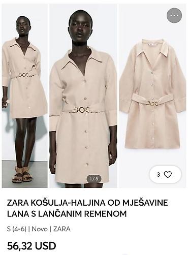 ccc baletanke: ZARA haljina od mešavine lana sa lančanim kaišem, S velićine a — 1