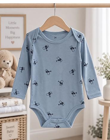 Боди: 💙 Нежный боди для малышей Мягкий, удобный и тёплый, с милым принтом — 16