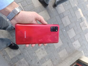 samsung x427: Samsung Galaxy A21S, 64 GB, rəng - Qırmızı, Düyməli, Barmaq izi