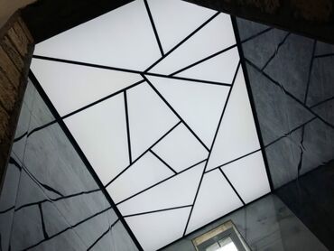 выключатель с регулятором яркости: Şüşə-levha üzərində LED işıqlı tavandizaynı – “geometrik mozaika”
