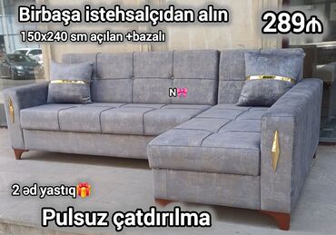 Masa və oturacaq dəstləri: Künc divan, Qonaq otağı üçün, Bazalı, Açılan, Kitab