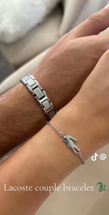 ремень для часы: Парные браслеты Lacoste из нержавеющей стали. Идеальный аксессуар для