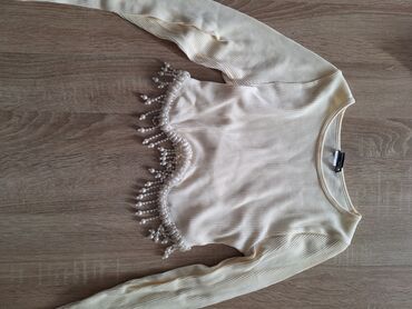new yorker crop top majice: Zara, XS (EU 34), Cotton, Single-colored, color - White