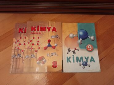 Kitablar, jurnallar, CD, DVD: " Kimya" derslikleri. Есть еще разные учебники и тесты по всем