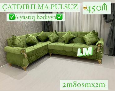 kuxna dolabı: Угловой диван, Новый, Ткань, Бесплатная доставка в черте города