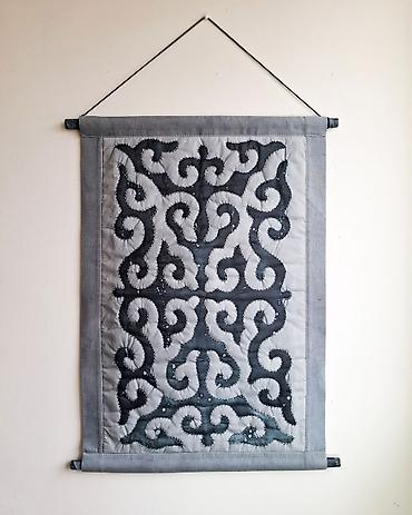 Другой текстиль: Стёганое шелковое панно с традиционным Кыргызским орнаментом — — 3