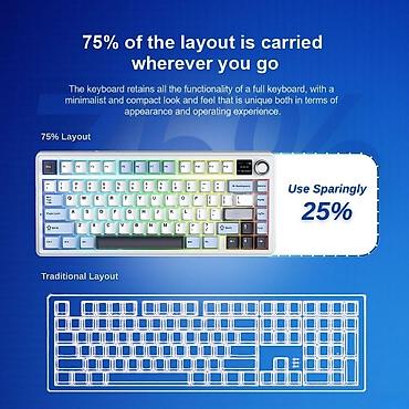 klavyaturalar: Klaviatura AULA F75 MAX Mechanical Keyboard Keyboard AULA F75MAX — 6