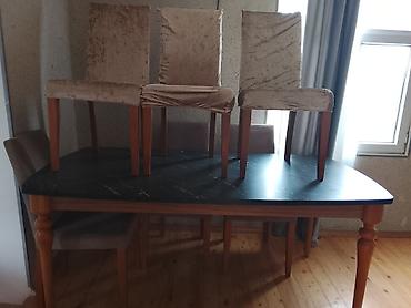 stolustu sufreler: Satılır real alıcıya endirim olacaq Binə qəsəbəsi Yemək masası və stul — 3