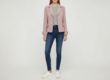 buty na koturnie z futerkiem: Women's blazer, size S